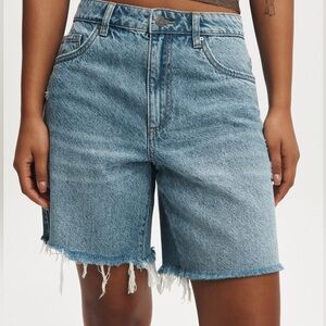Cotton On Relaxed Mid Rise Denim Jean Shorts Festival Summer Casual
